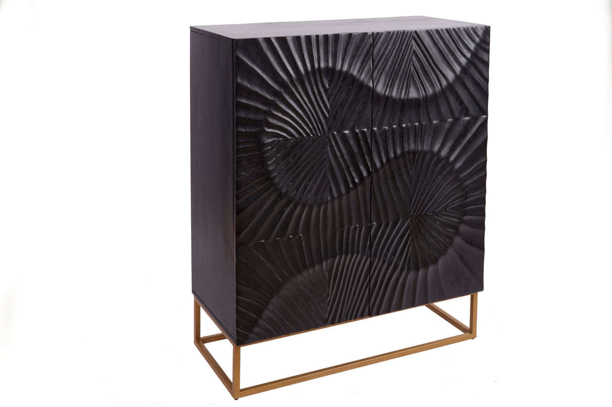 Highboard SCORPION 120cm 3D mango schwarz