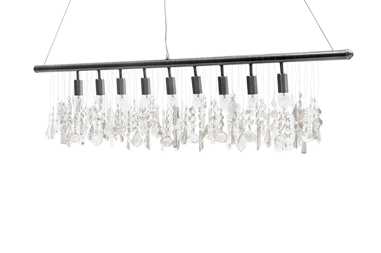 Pendelleuchte DIAMONDS 120cm 9 flammig silber