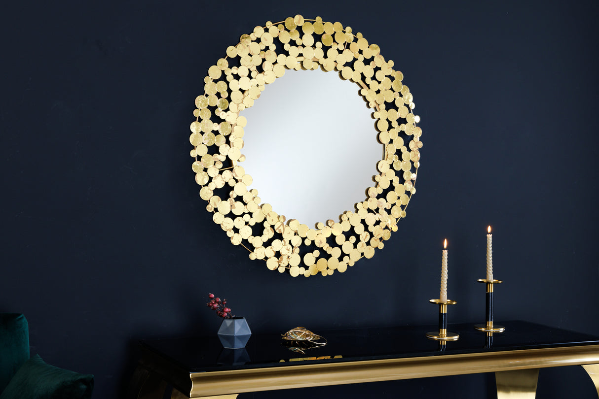 Wandspiegel COINS 80cm Antik Gold