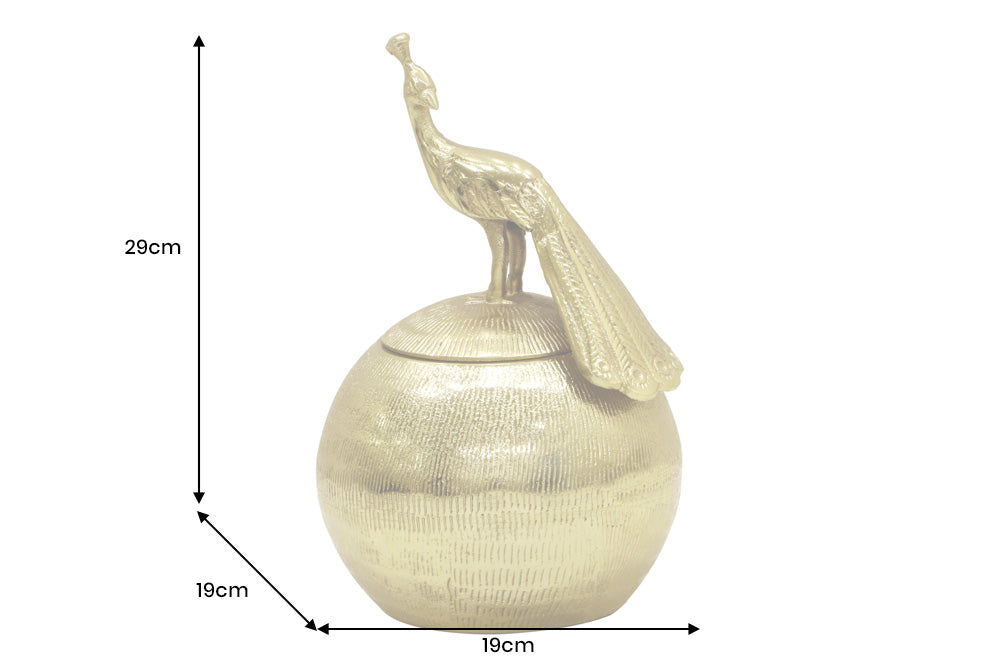 Metalldose WILDLIFE BIRD 30cm antik gold
