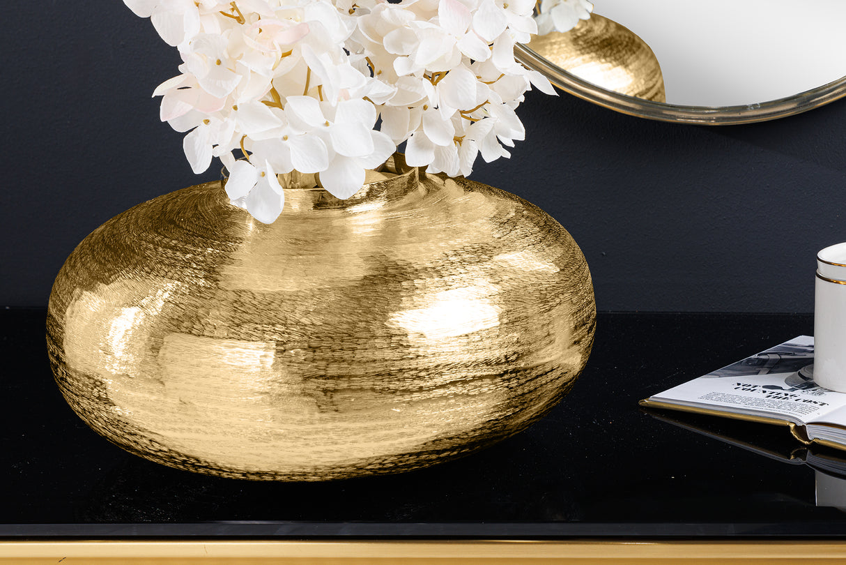 Vase ABSTRACT ORIENT 35cm with hammer stroke effect gold