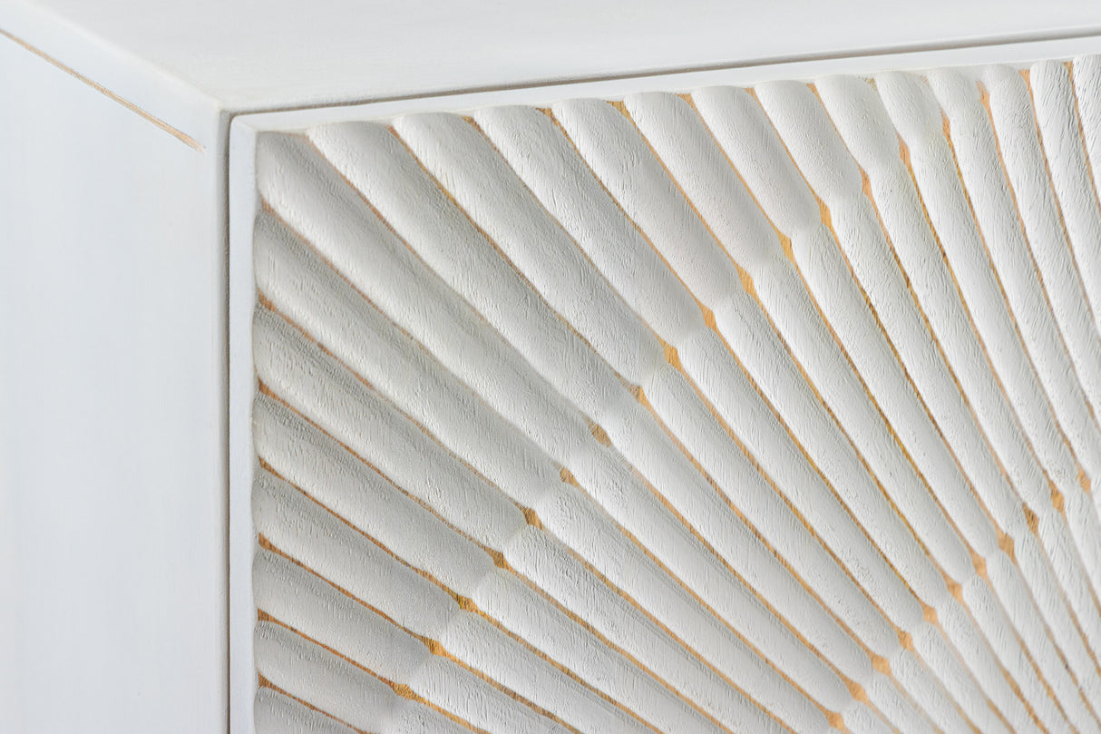 Highboard GOLDEN SUNSET 120cm 3D mango wood white gold handmade