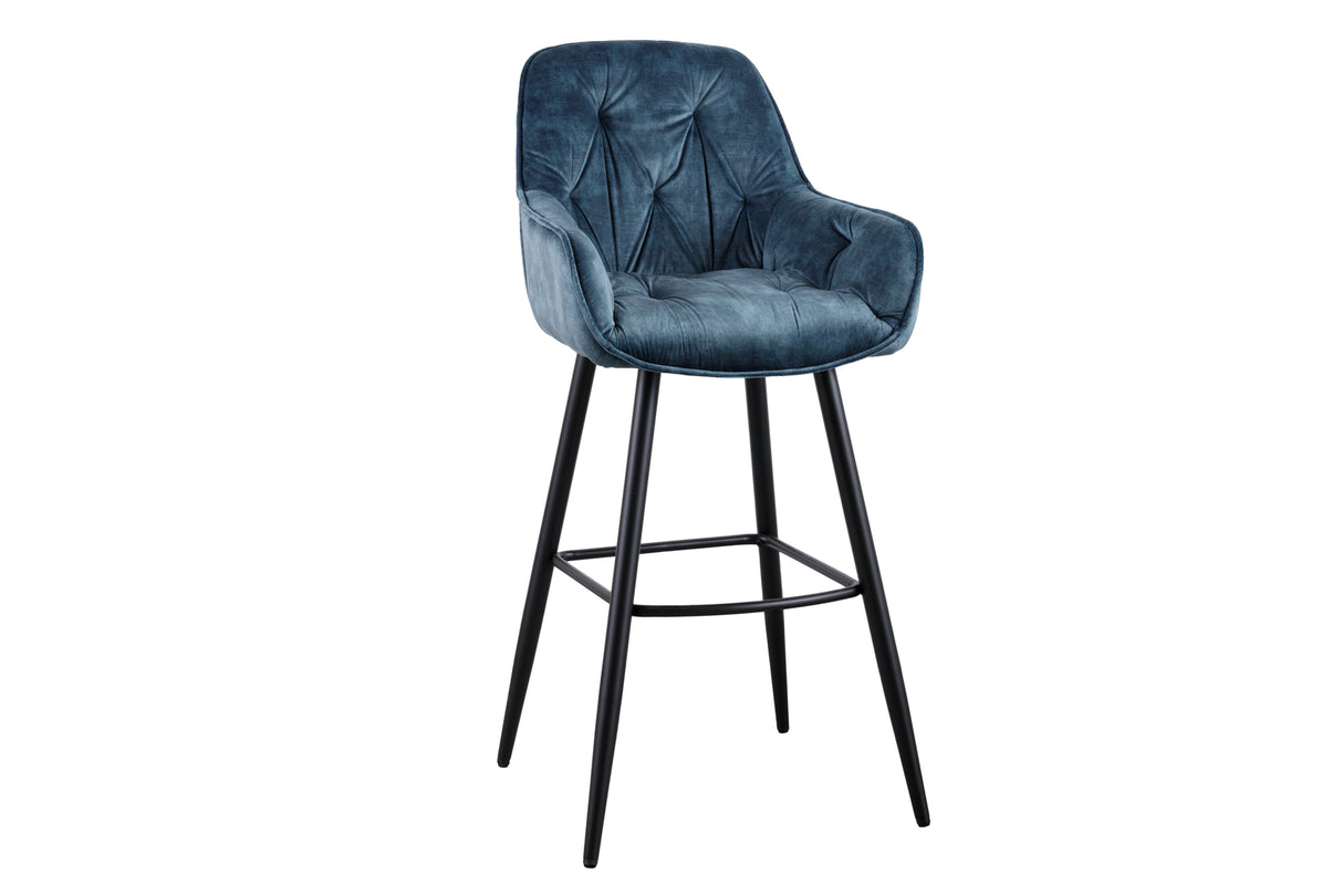 Bar stool MILANO 75cm velvet teal