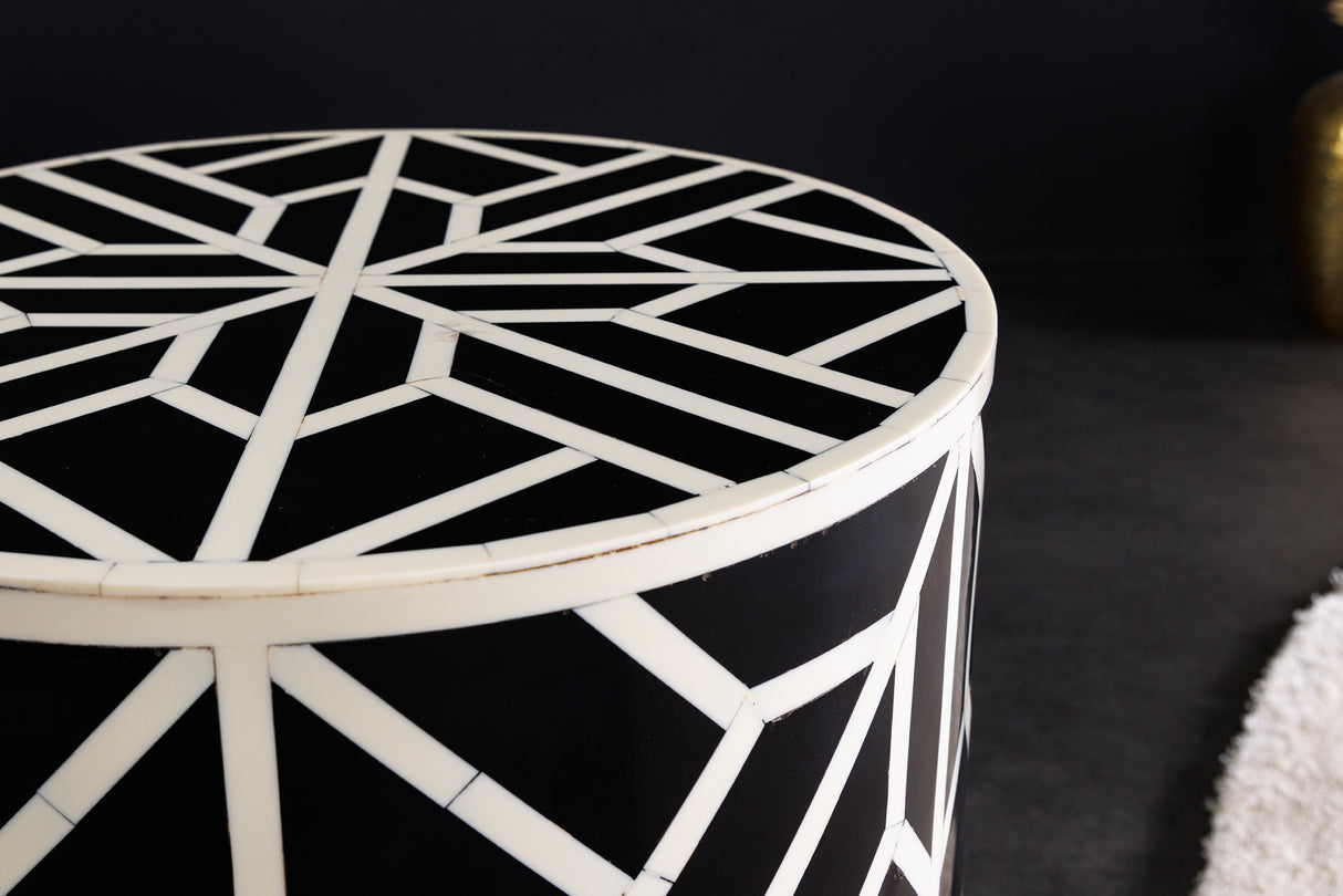 Side table HARMONY NATURE 45cm black white