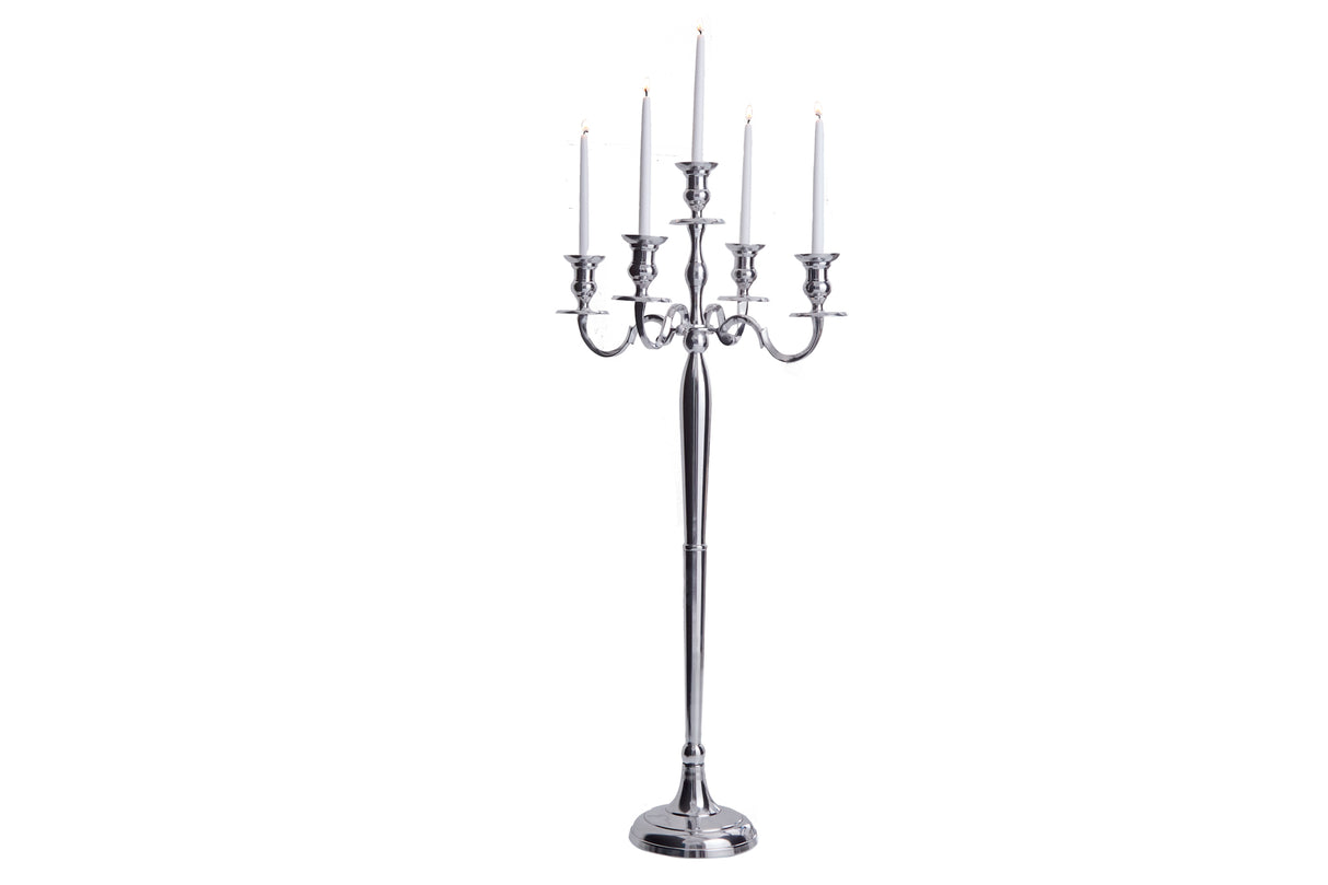 Candleholder MODERN BAROCK 120cm 5-armed silver