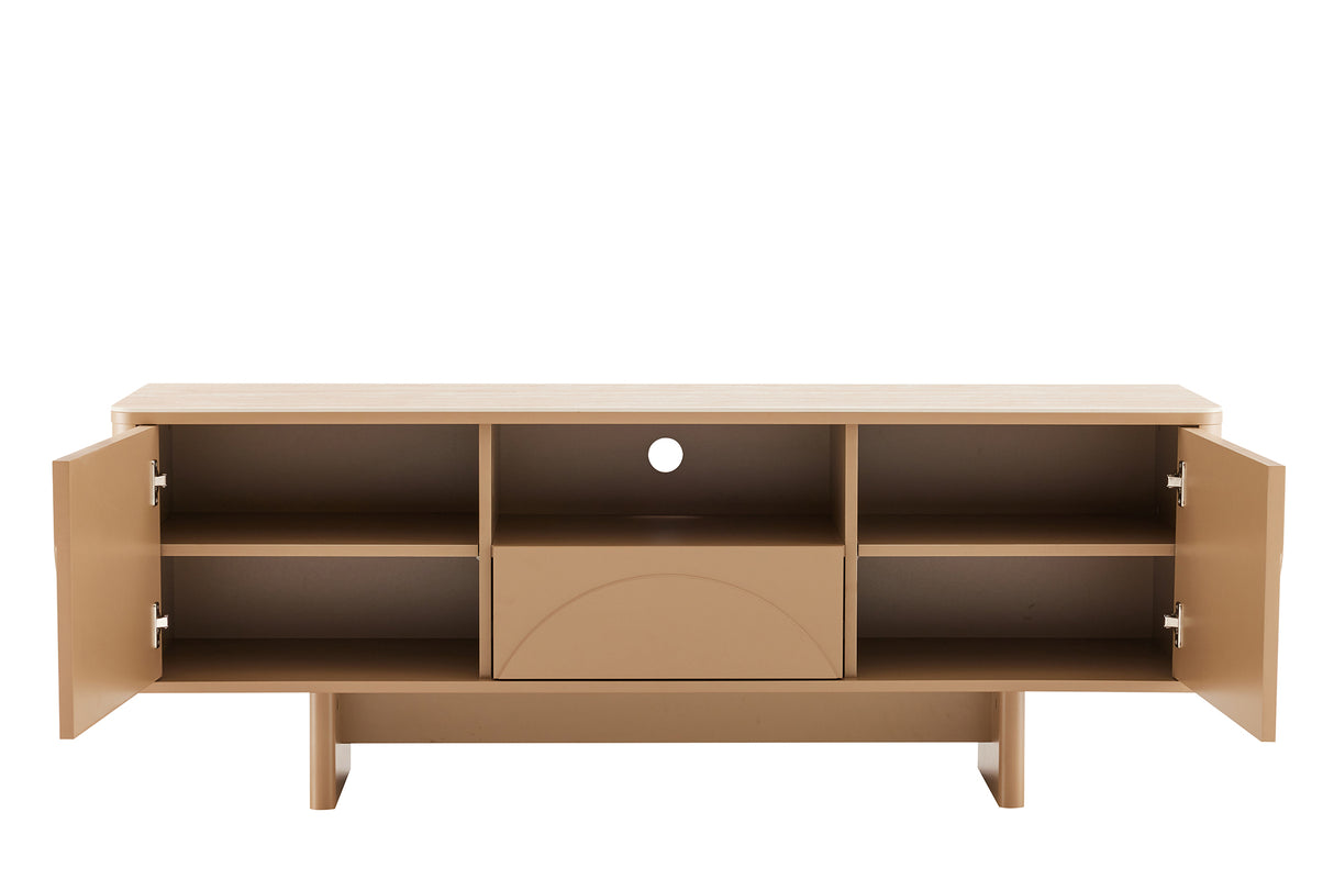 TV-Wand SAVOY 150 cm 3D Natur mit Travertin-Marmor-Keramikplatte