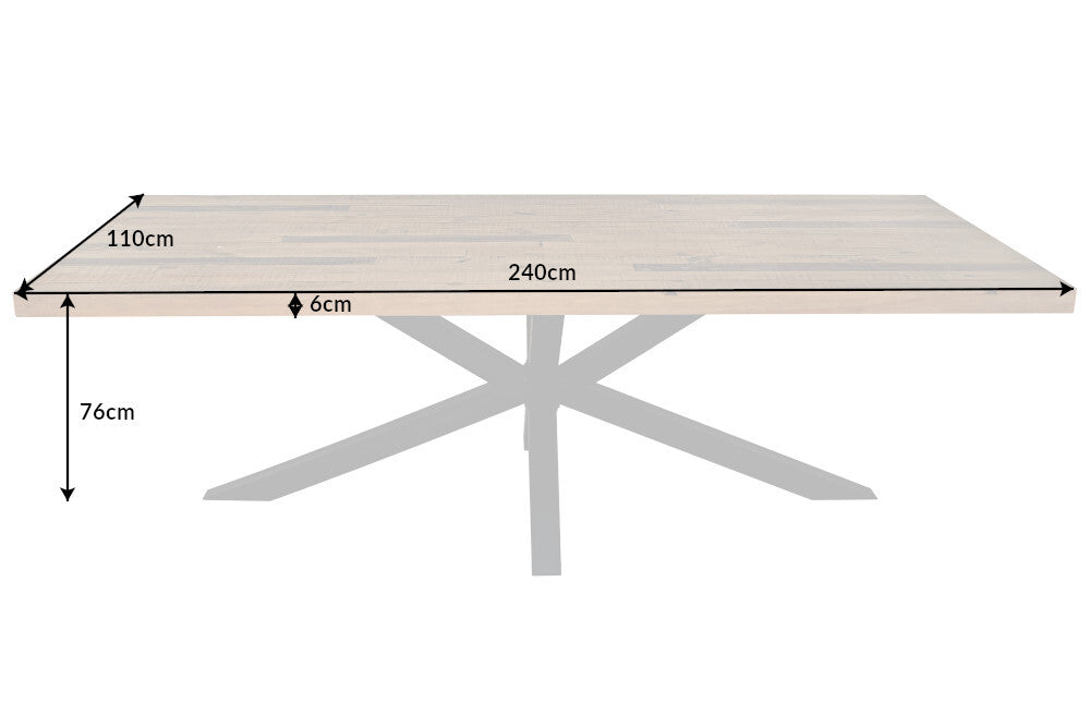 Dining table GALAXIE 240cm pinewood vintage brown