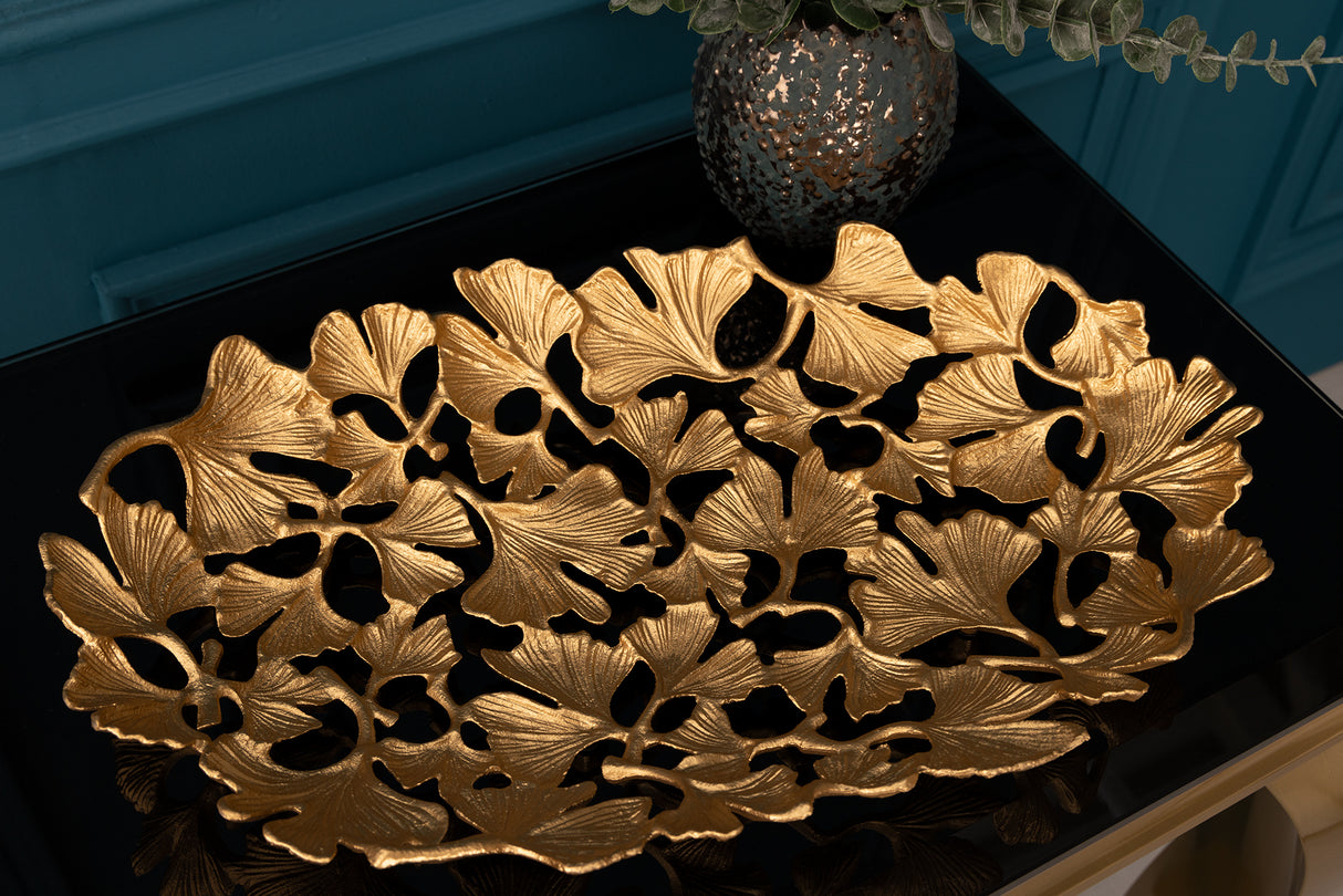 Dekoschale GINKGO BLÄTTER 50x30cm gold