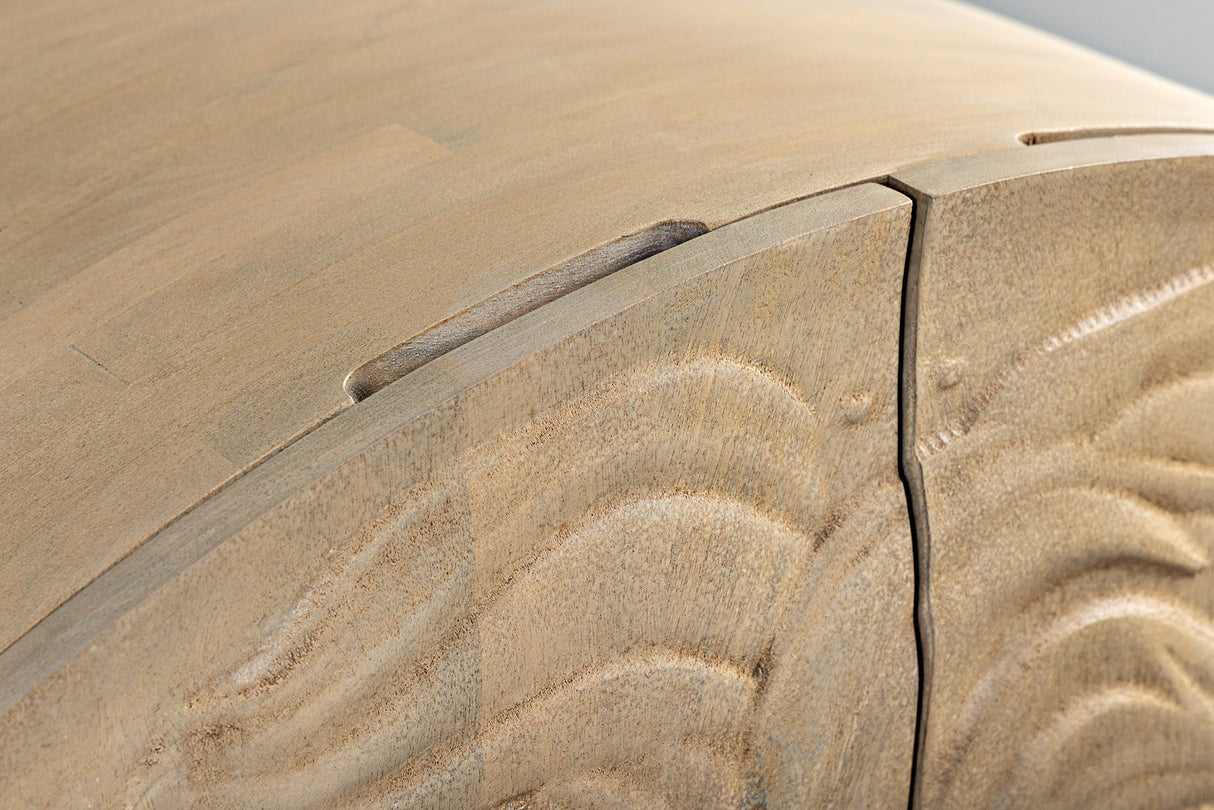 Highboard LION 140cm 3D mango wood white frame black