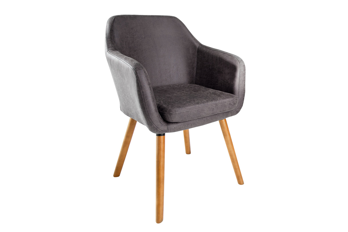 Chair SUPREME with armrests microfibre vintage grey