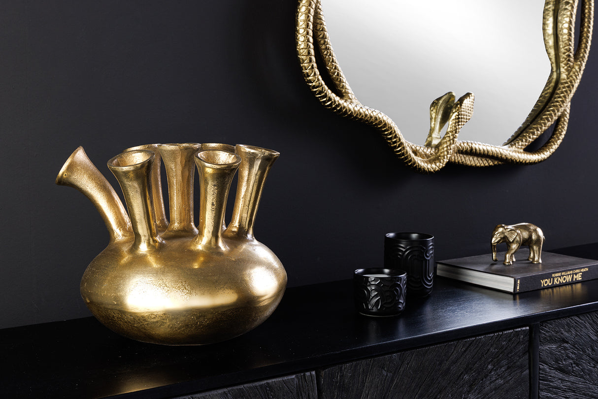 Vase KIYA 30cm gold 7 mit Blumenöffnungen