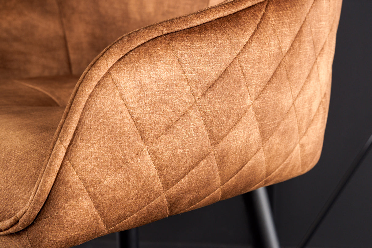 Bar chair EUPHORIA 74cm velvet brown