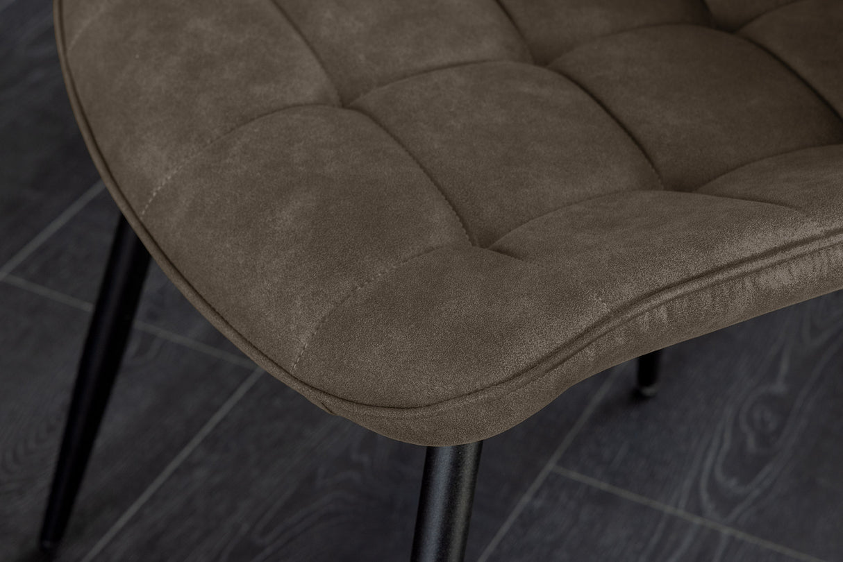 Stuhl ROADSTAR Microfaser taupe mit schwarzen Metallbeinen