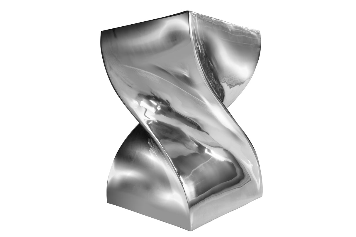 Hocker TWIST 45cm silber aluminium