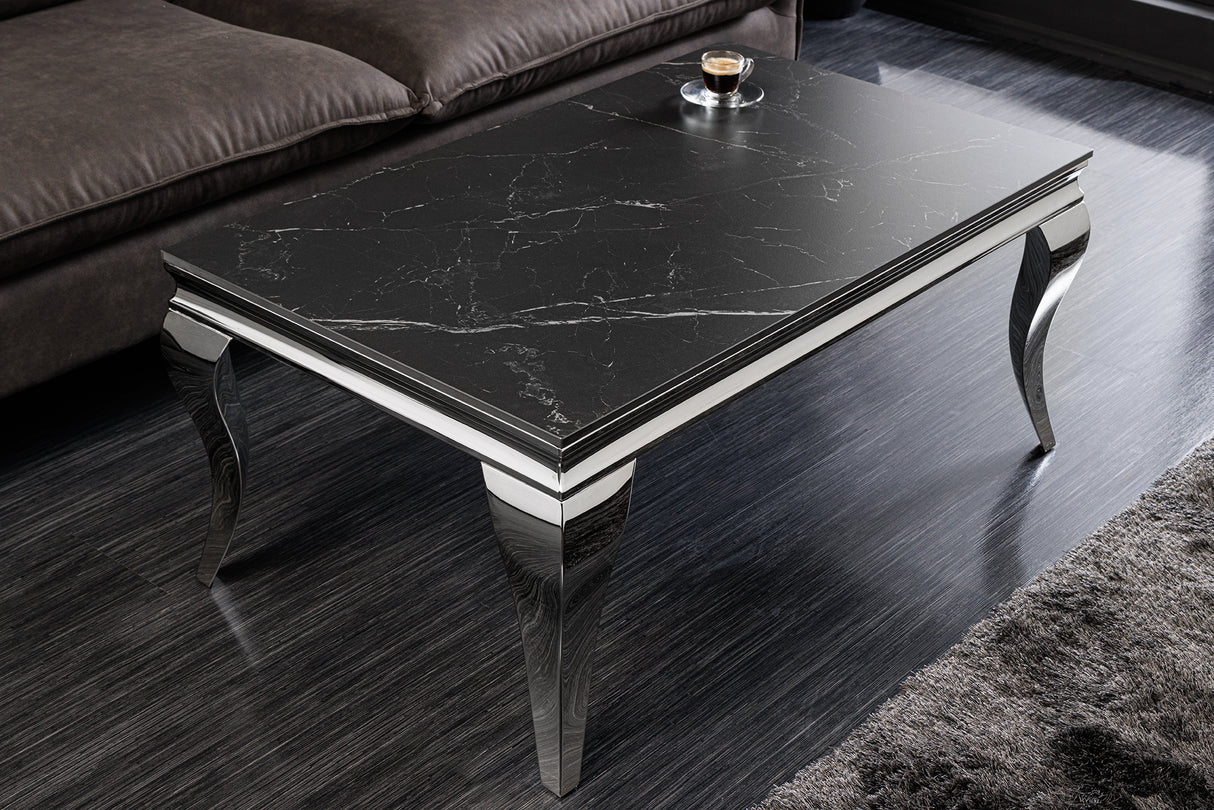 Coffee table MODERN BAROCK 100cm chrome sintered stone