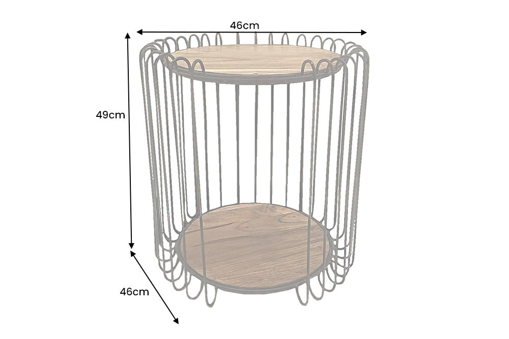 Beistelltisch TRUE ELEMENTS 50cm Gestell schwarz Akazienholz natur