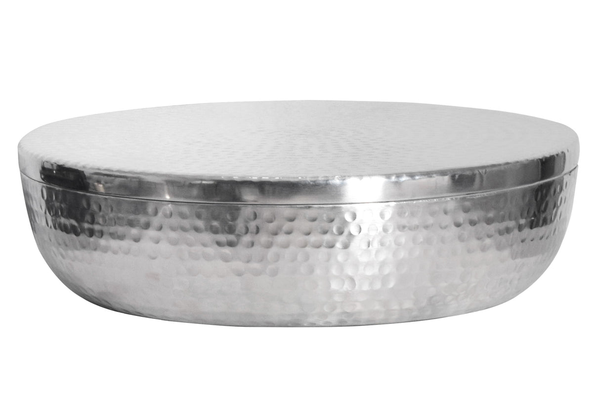 Bowl ORIENT with lid 40cm aluminum silver