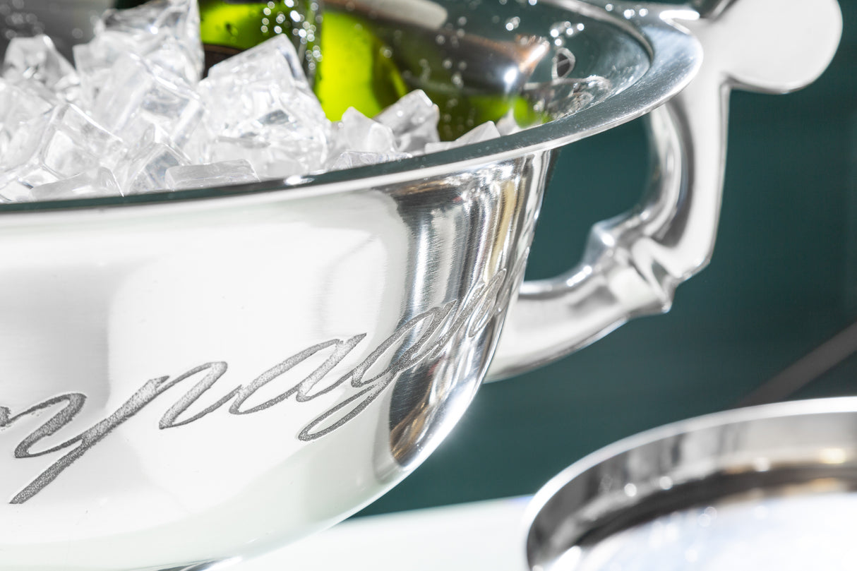 Champagne bucket CHAMPAGNE 40cm aluminium silver