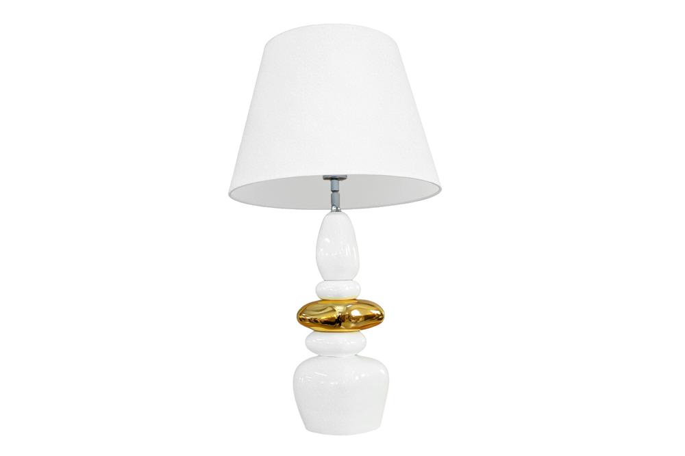 Table lamp STONES OF ZEN 70cm w/ adjustable lampshade white gold