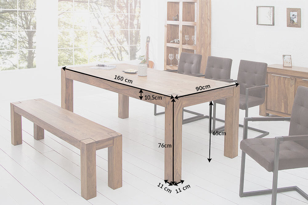 Esstisch MAKASSAR 160cm Sheesham-Holz