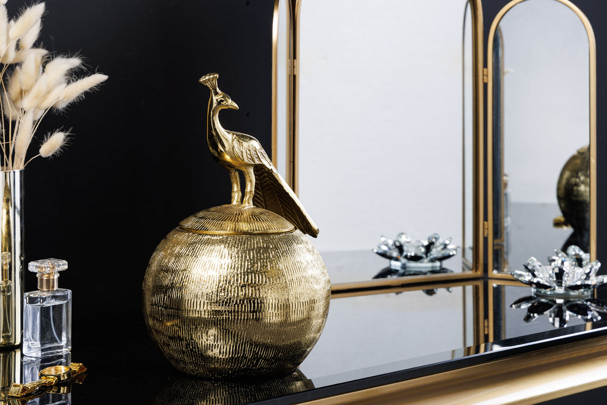 Metalldose WILDLIFE BIRD 30cm antik gold