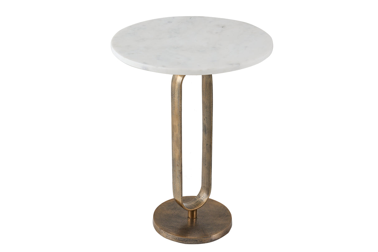 Side table ELEGANCE 60cm marble plate white