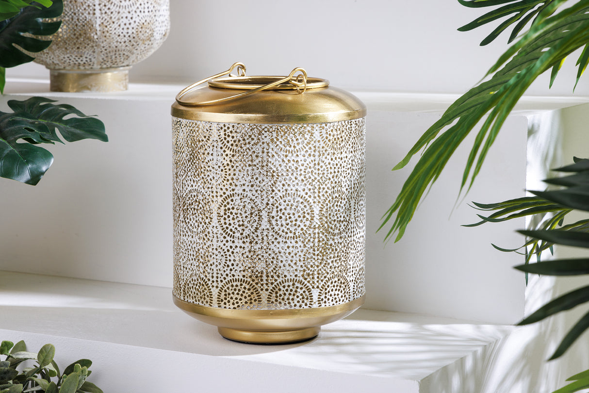 Lantern ORIENT 25cm gold with patina