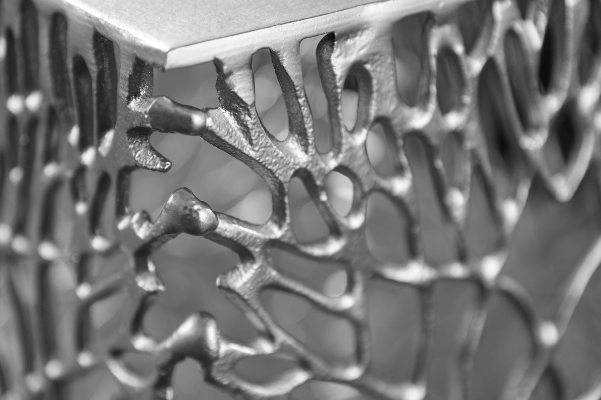 Beistelltisch LEAF 40-45cm 2er Set silber
