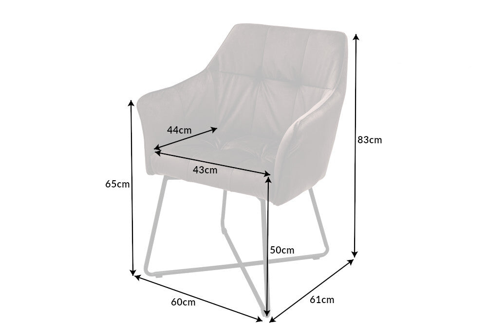 Chair LOFT with armrests velvet taupe brown