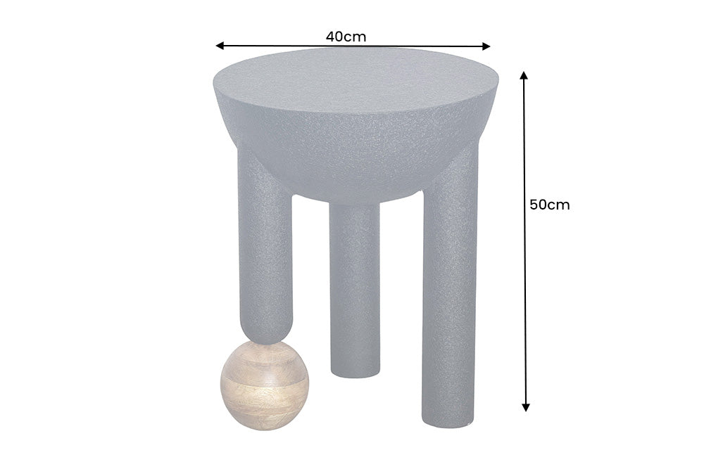 Beistelltisch ABSTRACT 50cm Eisen schwarz mit Mangoholz Bullet