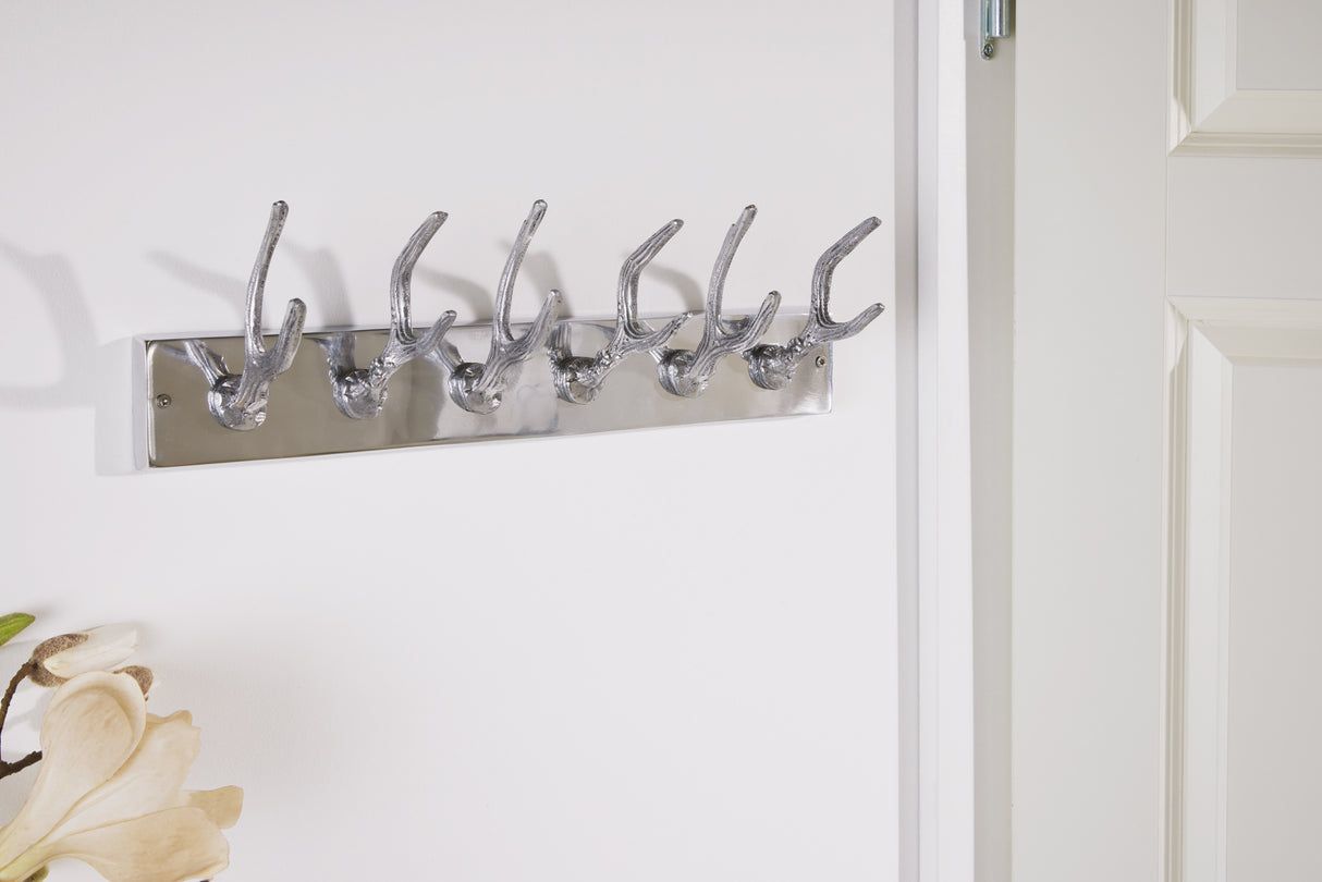 Wall Decoration coatrack DEER 50cm aluminium silver