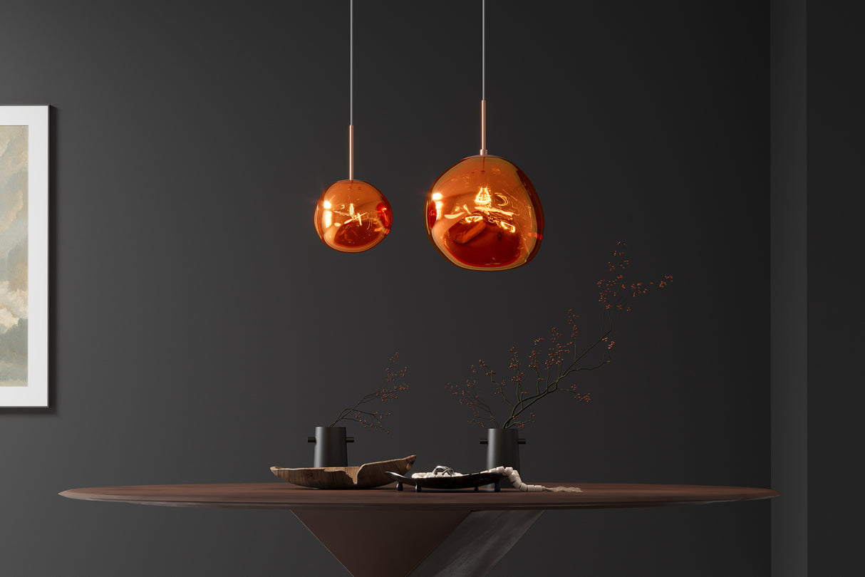 Pendelleuchte LIQUID DIAMOND 35cm Glas kupfer