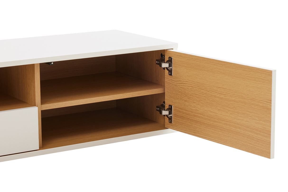 TV-Board LOFT 200cm hanging white natural