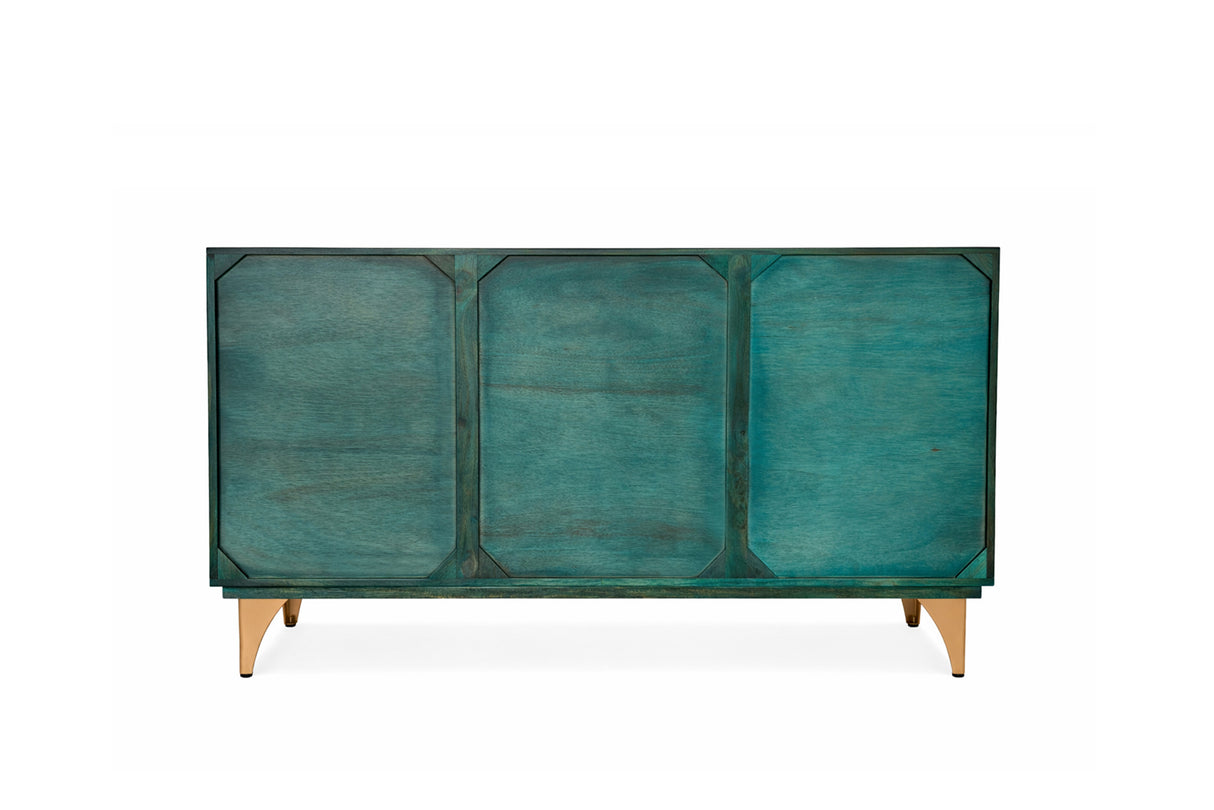 Sideboard GOLDEN SUNSET 140cm 3D mango wood turquoise