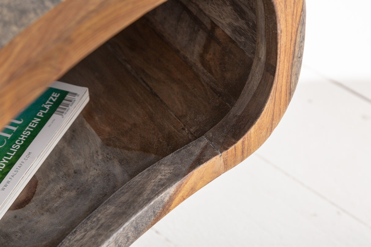 Coffee table ORGANIC LIVING 80cm sheesham wood grey