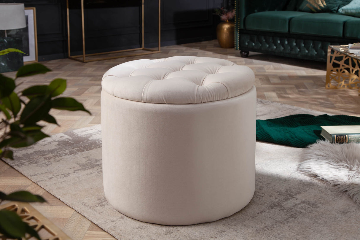 Stool MODERN BAROCK STORAGE 50cm velvet beige