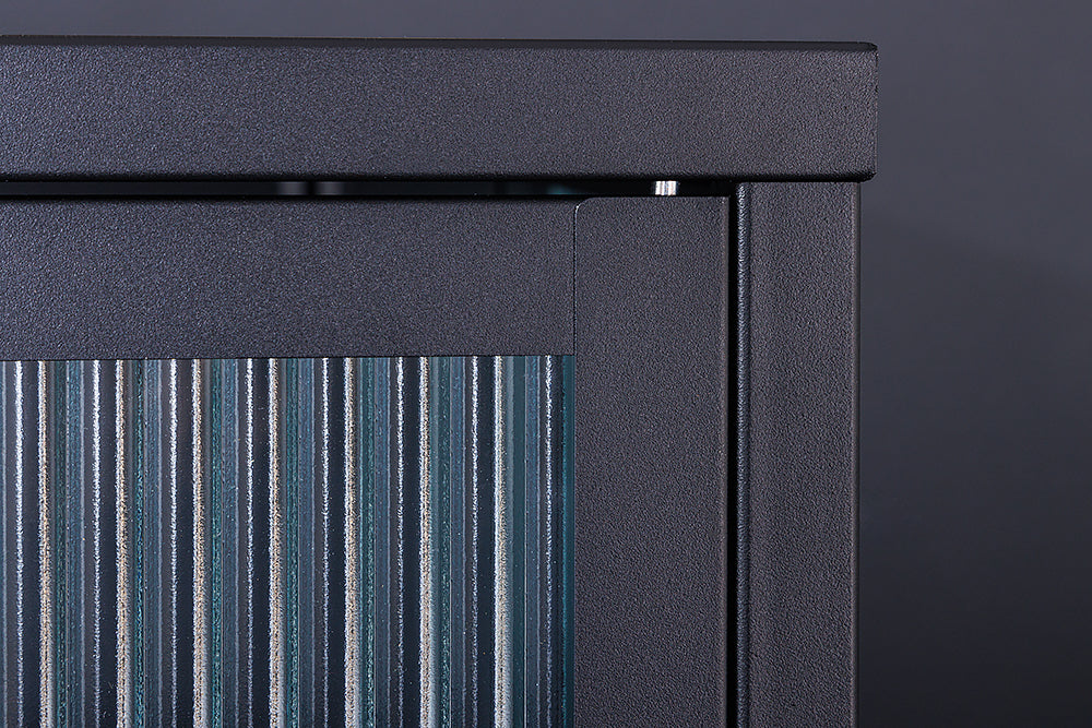 Display cabinet AMSTERDAM 105cm ribbed glass black