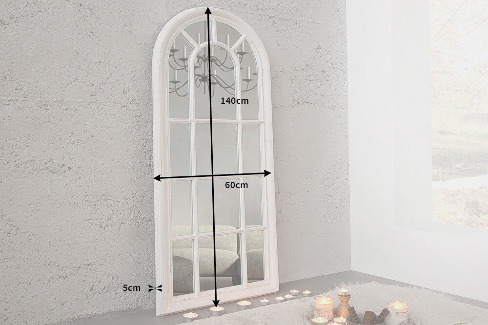 Wandspiegel CASTILLO 140cm Vintage Look grau weiß
