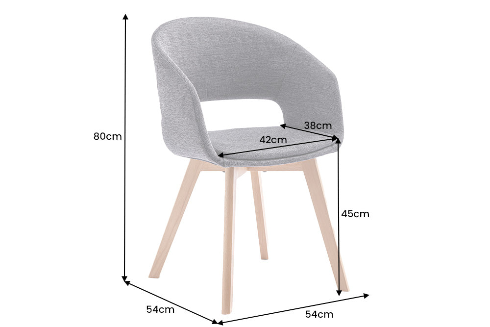 Chair NORDIC STAR textured fabric grey
