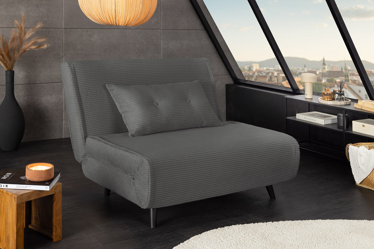 Schlafsessel SMART MULTIFUNCTION 100cm Cord grau