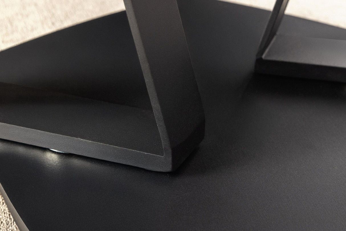 Coffee table MOVEMENT 80-130cm rotatable ceramic top grey and anthracite marble look