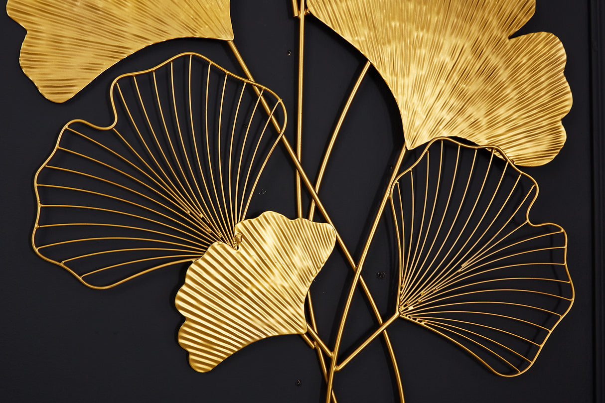 Wanddekoration GINKGO 110cm gold