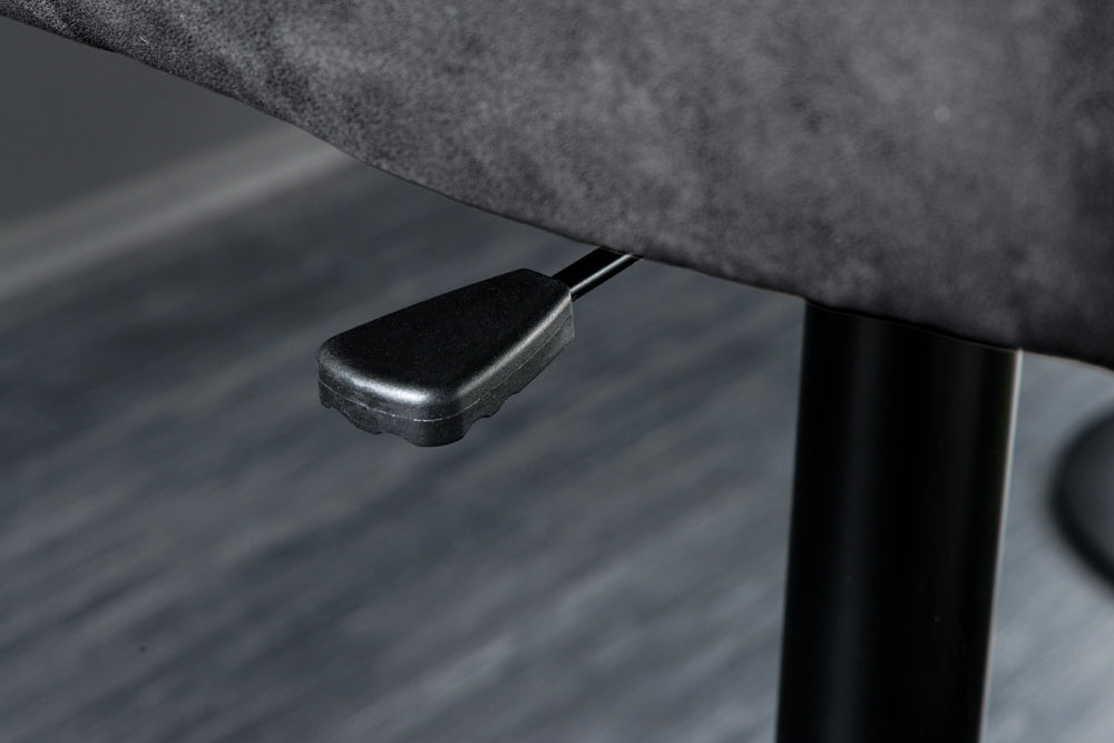 Bar stool BIG GEORGE w/ armrests microfibre leather anthracite rotatable height adjustable