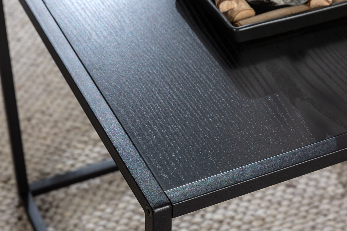 Side table SLIM LINE 50cm set of 2 ash wood look black