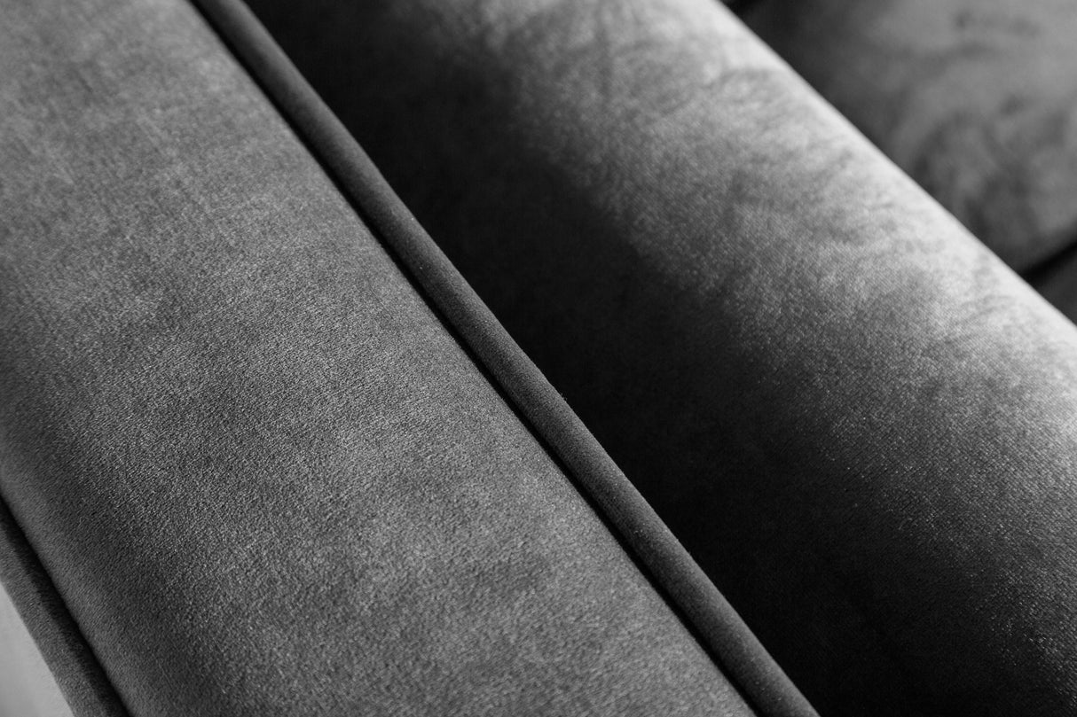 Sofa COZY VELVET 220cm 3-seater velvet grey