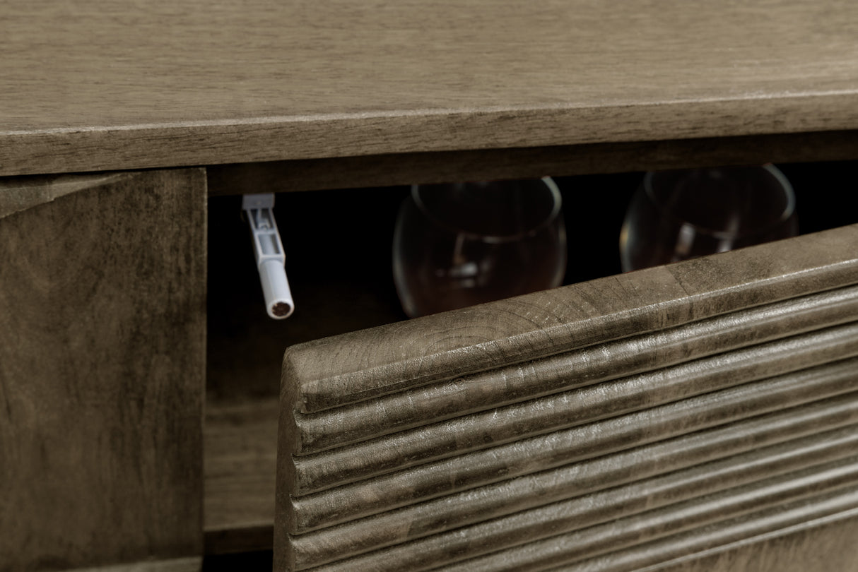 TV Board ART DECO 200cm 3D mango wood grey