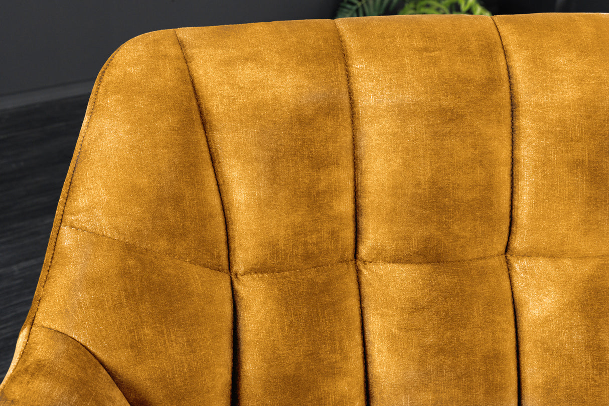 Bench PAPILLON 165cm velvet mustard yellow