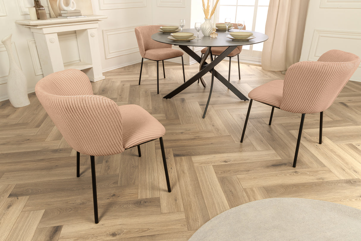 Chair LYON black metal rack cord pink