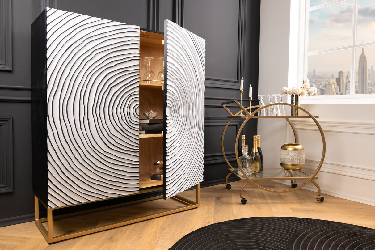 Highboard ZEN CIRCLE 120cm 3D black white