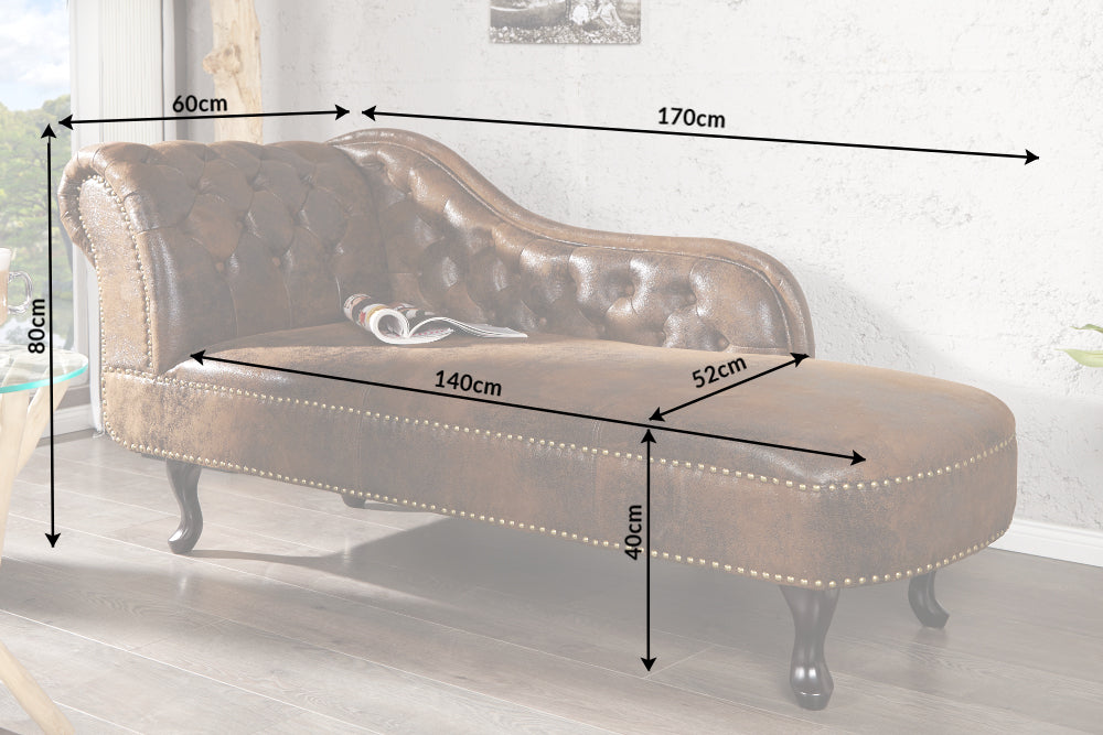 Recamiere CHESTERFIELD antique look brown